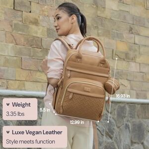 BabbleRoo Vegan Leather Diaper Bag Backpack